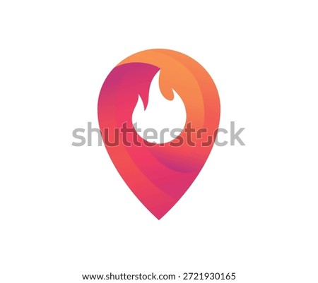 Modern Flame pin vector logo design template