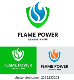 Logo des modernen Brandschutzschildes für Flammen	

