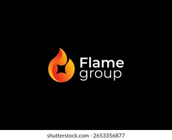 Modern flame star or flame spark or fire star logo concept vector icon
