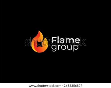 Modern flame star or flame spark or fire star logo concept vector icon