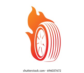 Modern Flaming Automotive Tyre Logo