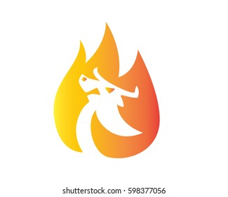Modern Flaming Bull Logo