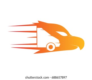 Modern Flaming Eagle Delivery Cargo Logo