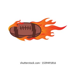 Modern Flaming Hot Football or Rugby Illustration