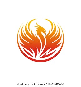 Modern Flaming Phoenix Logo designs template vector illustration