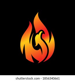 Modern Flaming Phoenix Logo designs template vector illustration