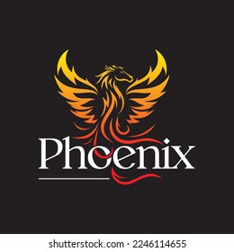 Modelo de diseño de diseño de logotipo Flaming Phoenix Flaming moderno ilustración vectorial