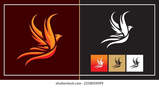 Modern Flaming Phoenix Logo designs template vector illustration