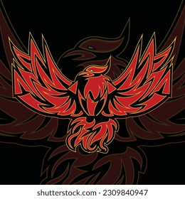 Modern Flaming Phoenix Logo designs template vector illustration