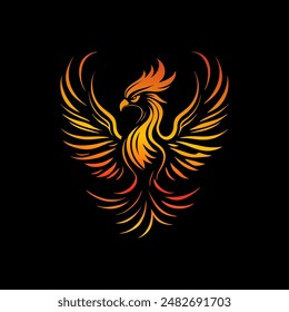 Modern Flaming Phoenix Logo designs template vector