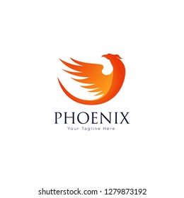 Modern Flaming Phoenix Logo Symbol - Vector 