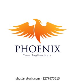 Modern Flaming Phoenix Logo Symbol - Vector 