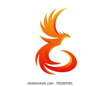 Modern Flaming Phoenix Logo Symbol Stock Vector (Royalty Free ...