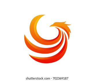 Modern Flaming Phoenix Logo Symbol Stock Vector (Royalty Free ...