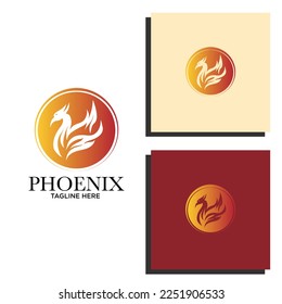 Ilustración vectorial de la plantilla del logotipo de Phoenix Flaming moderno