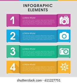 Modern flash infographic template. infographic design with flash icons includes camera. can be used for presentation, diagram, annual report, web design. 