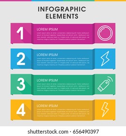 Modern flash infographic template. infographic design with flash icons includes camera lense, flash. can be used for presentation, diagram, annual report, web design.