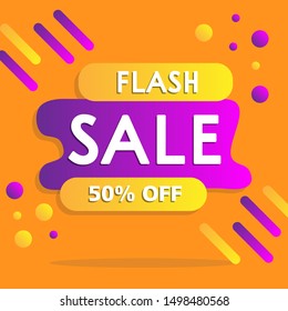 Modern Flash Sale Banner for Business, Poster and  flyer template. Vector Background.