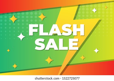 Modern Flash Sale Banner for Business, Poster and  flyer template. Vector Background.