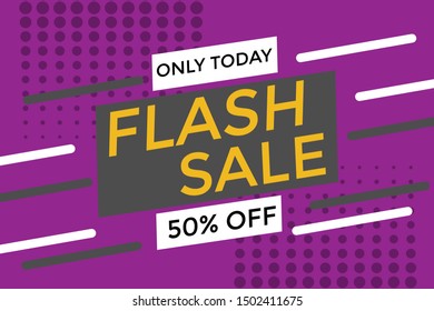 Modern Flash Sale Banner and Poster for Business template and Social Media Background Vector.