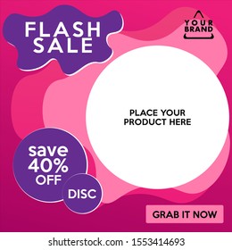 Modern flash sale banner for web and social media. Suitable for beauty and fashion product