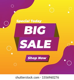 Modern Flash sale discount banner and poster social media template promotion. EPS 10 Vector Illustration Background.
