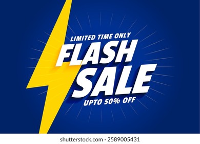 modern flash sale discount template shop now and get upto 50 percent off vector