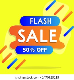 Modern Flash sale for mobile use. Sale banner and poster template design, Flash sale special offer set. Use for Social Media, Website, Banner, Poster, Flyer, Gift Card and Smartphone Template design. 