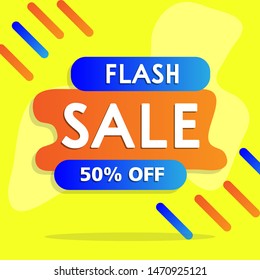 Modern Flash sale for mobile use. Sale banner and poster template design, Flash sale special offer set. Use for Social Media, Website, Banner, Poster, Flyer, Gift Card and Smartphone Template design. 