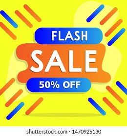 Modern Flash sale for mobile use. Sale banner and poster template design, Flash sale special offer set. Use for Social Media, Website, Banner, Poster, Flyer, Gift Card and Smartphone Template design. 