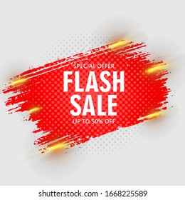 Modern Flash Sale Splash Banner, Vector Illustration. 