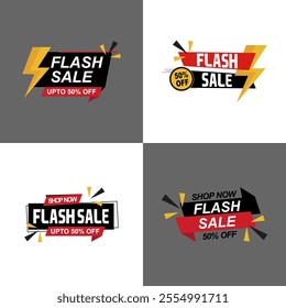 Modern Flash sale vector red color design