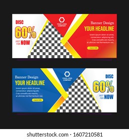 modern flash web banner promotion design template 