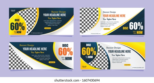 modern flash web banner promotion holiday design template discount