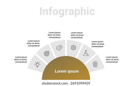 Diseño de infografía plana moderna de 6 pasos con iconos de Profesional: lo mejor para la estrategia empresarial, los gráficos de flujo de trabajo y la comunicación visual.