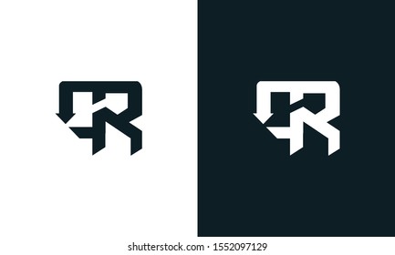 Modern flat abstract letter OR logo. This logo icon incorporate with two abstract shape in the creative process.