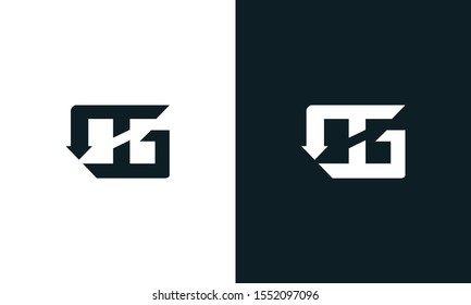 Modern flat abstract letter OG logo. This logo icon incorporate with two abstract shape in the creative process.