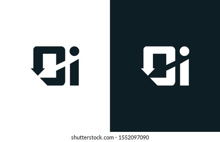 Modern flat abstract letter OI logo. This logo icon incorporate with two abstract shape in the creative process.