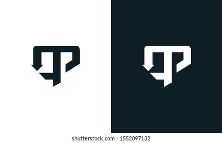 Modern flat abstract letter OP logo. This logo icon incorporate with two abstract shape in the creative process.