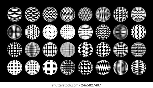 Modern flat abstract shape circle sphere logo design set