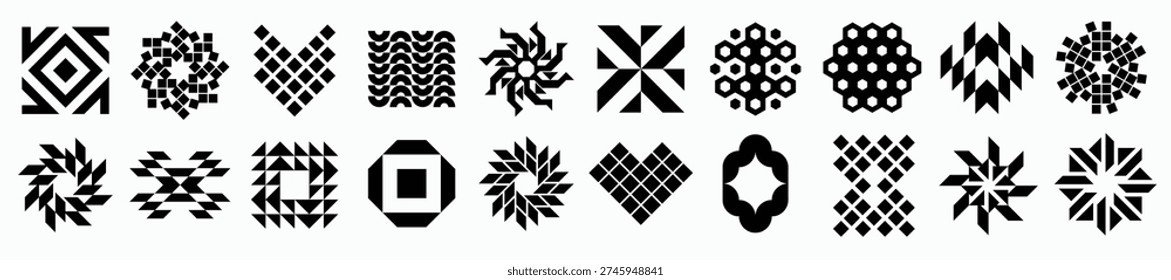 modern flat abstract shape logo icon design set