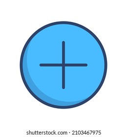 Modern flat add circle icon colorful