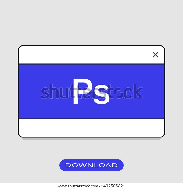 モダンフラットadobe Photoshopカードアイコン のベクター画像素材 ロイヤリティフリー