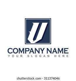 Modern and flat alphabetical logo design in vector on white background of V