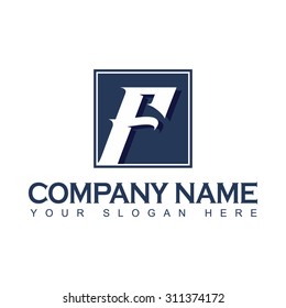 Modern and flat alphabetical logo design in vector on white background of F