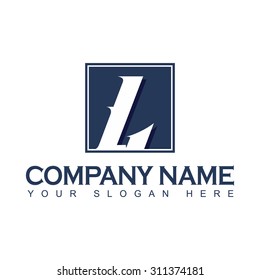 Modern and flat alphabetical logo design in vector on white background of L