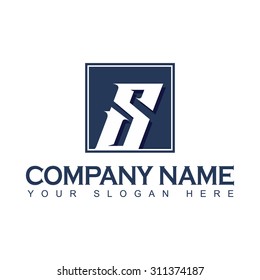 Modern and flat alphabetical logo design in vector on white background of S
