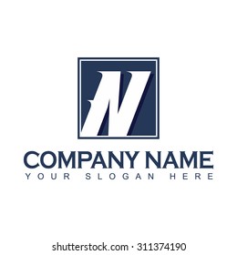 Modern and flat alphabetical logo design in vector on white background of N