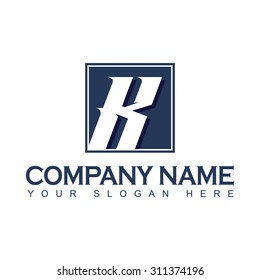 Modern and flat alphabetical logo design in vector on white background of K