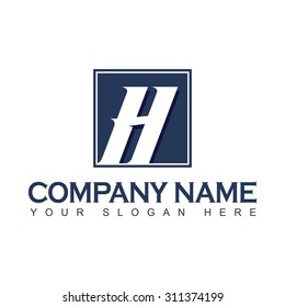 Modern and flat alphabetical logo design in vector on white background of H